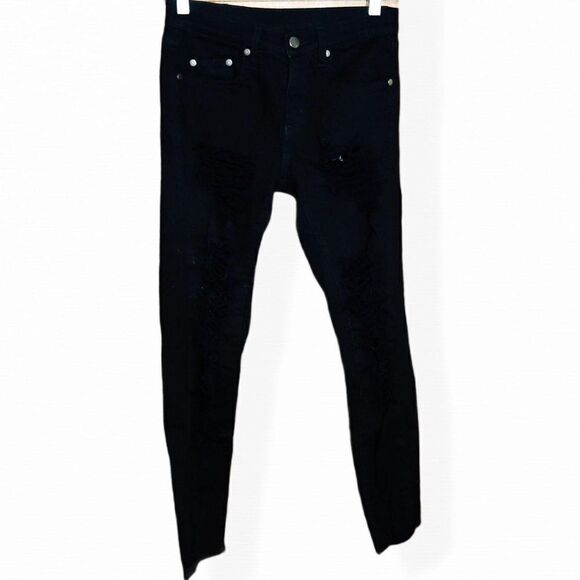 LF The Brand Distressed Black Skinny Jeans sz 24 - Picture 2 of 6
